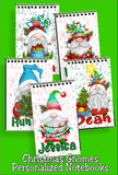 Christmas Gnomes Personalized Notebook Stocking Stuffers