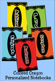Colored Crayon Personalized Notebook Party Favor
