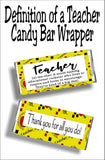 Teacher: a multi-tasking educational rock star who lives to inspire and loves to encourage. They're kind of a big deal.  Give your favorite teacher a yummy candy bar with this candy bar wrapper as a thank you gift for teacher appreciation week or at the end of school.  You'll be your teacher's favorite student with this cute teacher gift. #teachergift #teacherappreciationgift #teacherthankyou #candybarwrapper