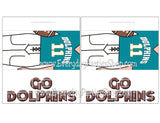 Dolphins Football Customizable and Printable Candy Bar Wrapper