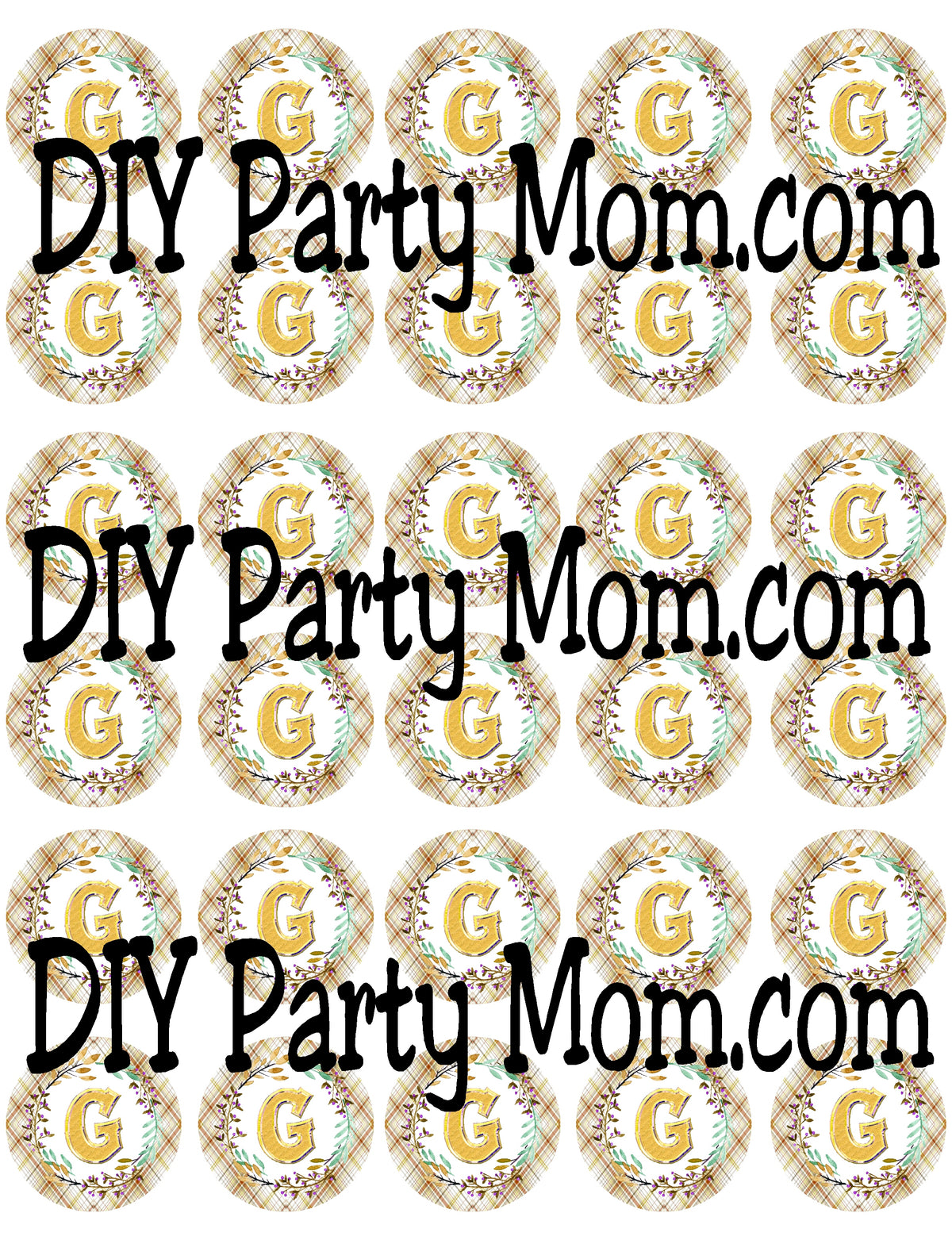 Thanksgiving Frame Monogram Multi Size Circle Printables