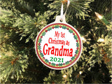 First Christmas as Grandma Personalized Christmas Ornament