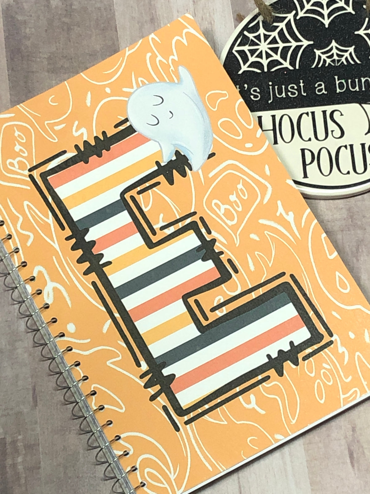 Personalized Alphabet Ghost Halloween Notebook