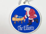 Kneeling Santa Baby Jesus Christmas Ornament