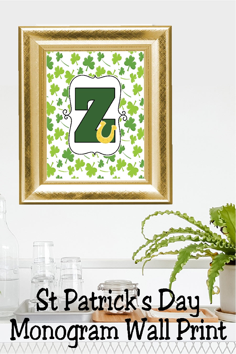 Lucky St Patrick's Day Monogram Printable