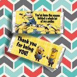 Minion Thank You Candy Bar Wrapper