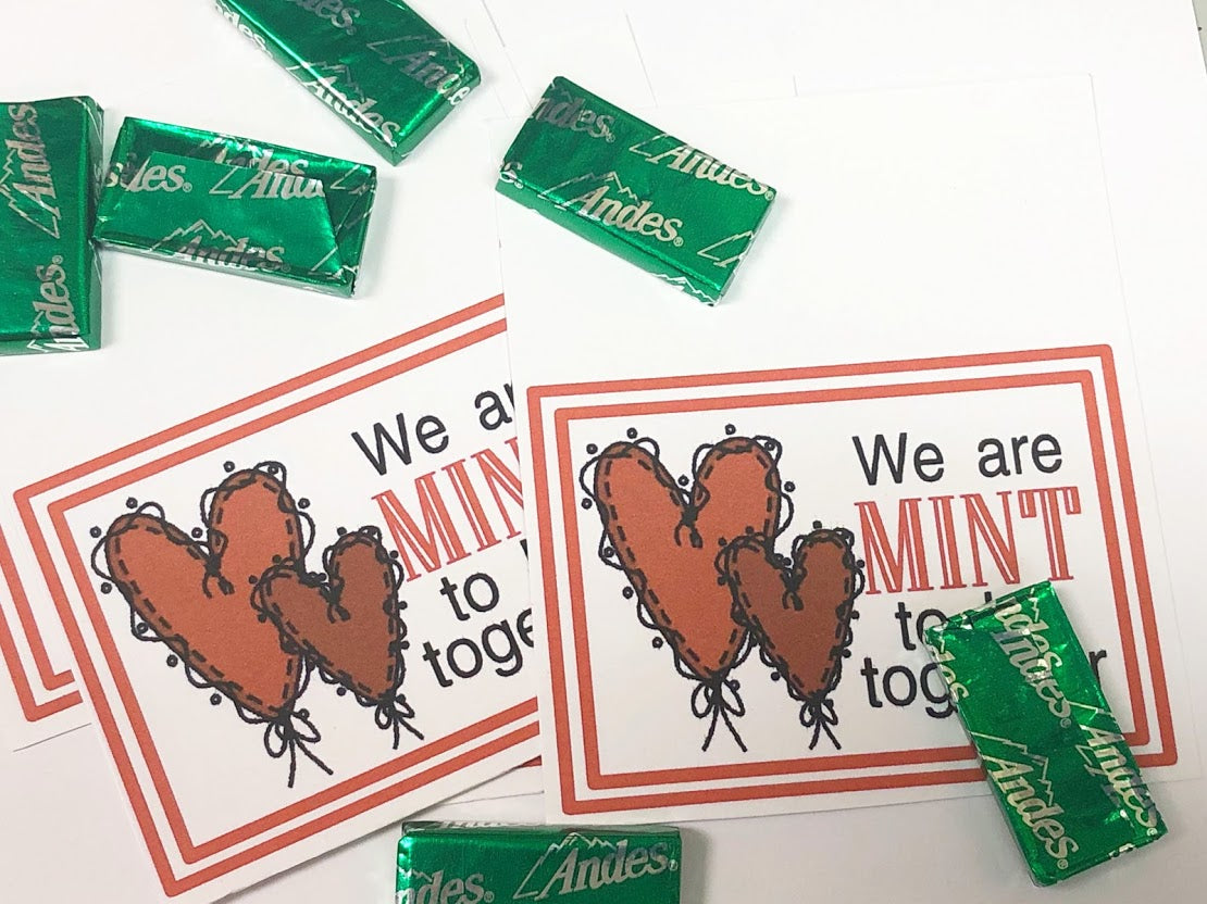 Mint To Be Valentine Candy Bag Topper Printable