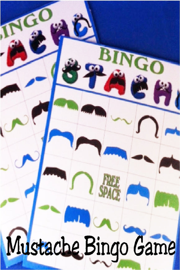 Mushtache Bingo Game Printable
