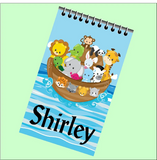 Noahs Ark Babyshower or Birthday Party Favor Personalized Notebook