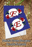 Patriotic Flowers Monogram Notecard Printable