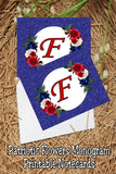 Patriotic Flowers Monogram Notecard Printable