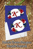 Patriotic Flowers Monogram Notecard Printable