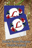 Patriotic Flowers Monogram Notecard Printable