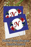 Patriotic Flowers Monogram Notecard Printable