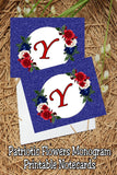 Patriotic Flowers Monogram Notecard Printable