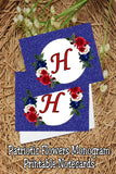 Patriotic Flowers Monogram Notecard Printable