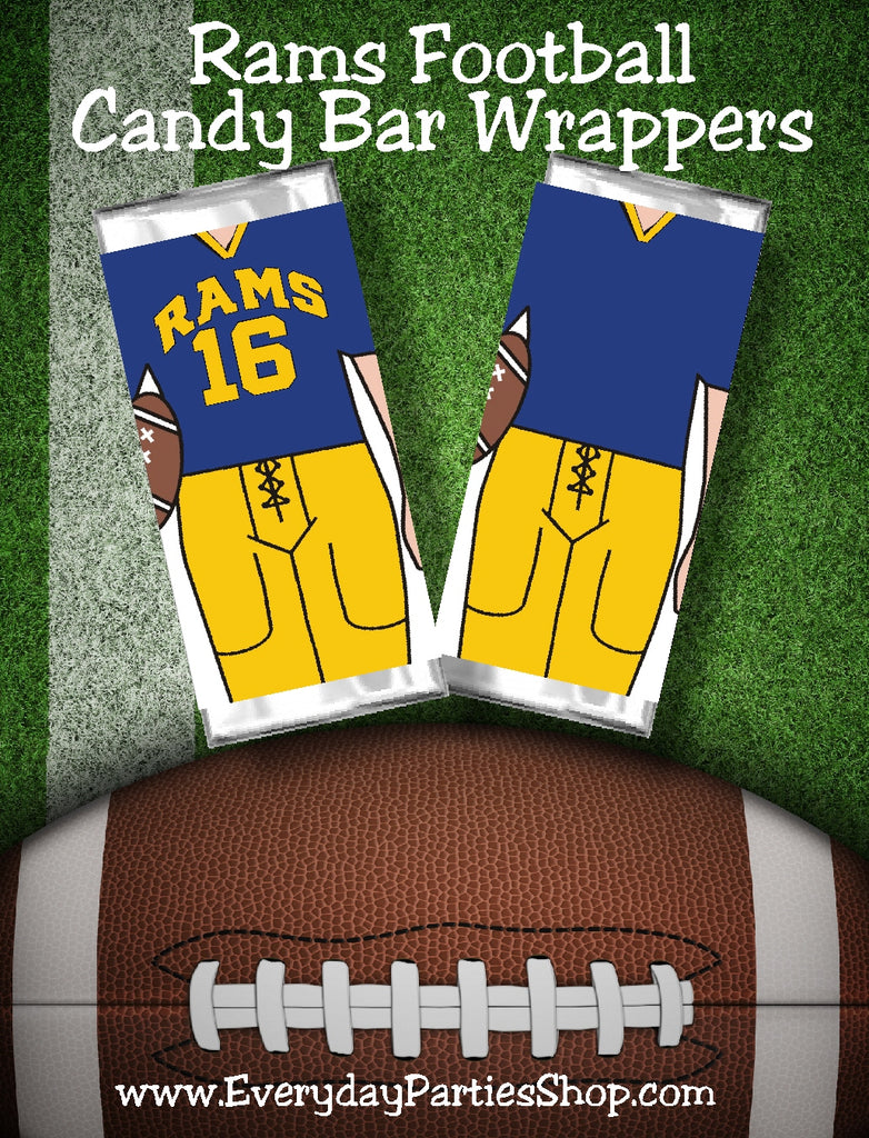 Rams Football Candy Bar Wrapper – DIY Party Mom