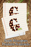 Apple Monogram Notecard Printable