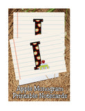 Apple Monogram Notecard Printable