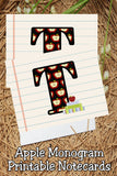 Apple Monogram Notecard Printable