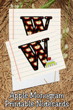 Apple Monogram Notecard Printable