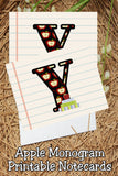 Apple Monogram Notecard Printable