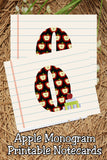 Apple Monogram Notecard Printable