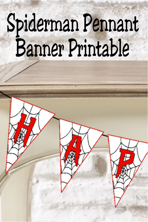 Spiderman Happy Birthday Pennant Banner Printable