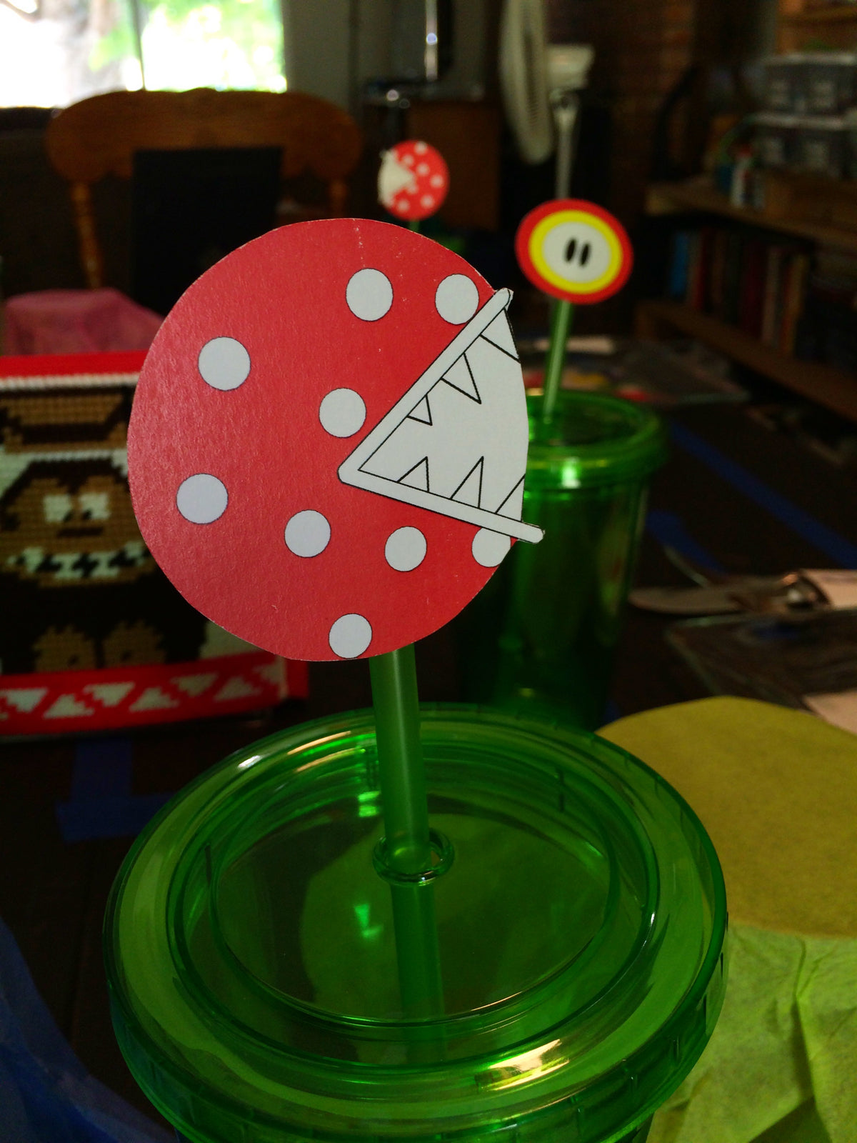 Super Mario Plant Straw Topper Printables