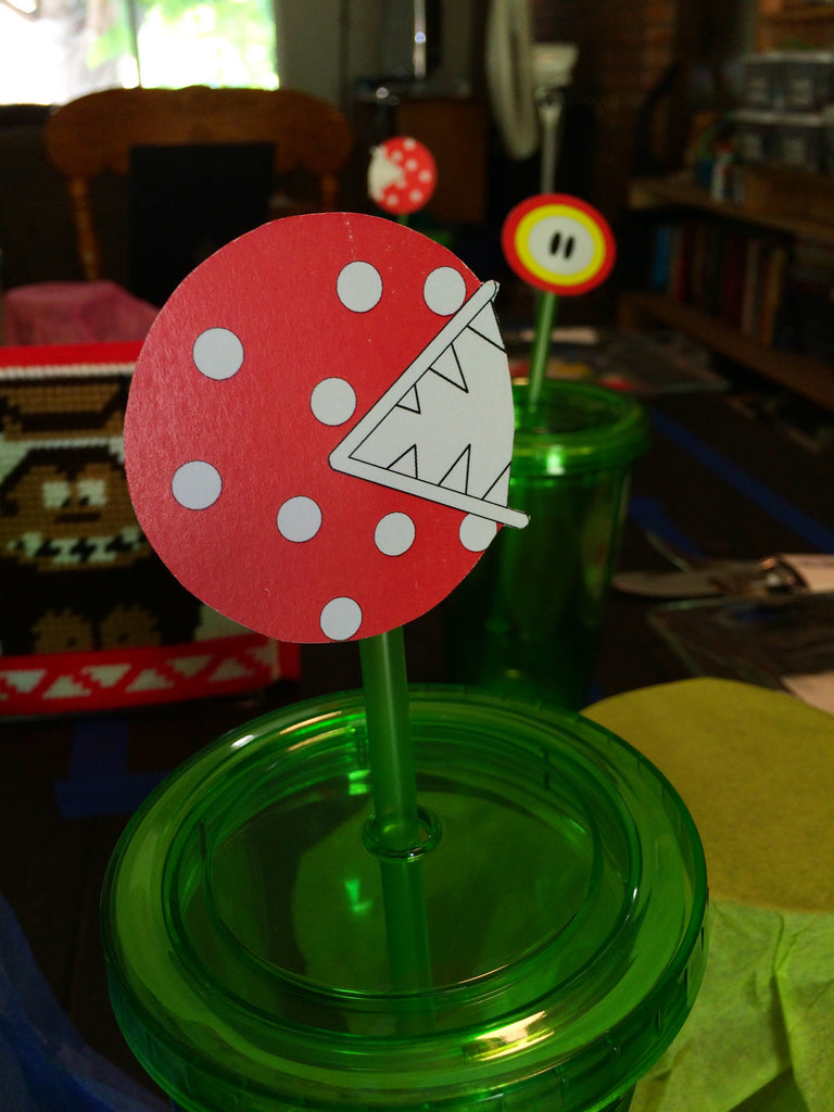 Super Mario Plant Straw Topper Printables – DIY Party Mom