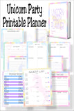Unicorn Party Printable Planner
