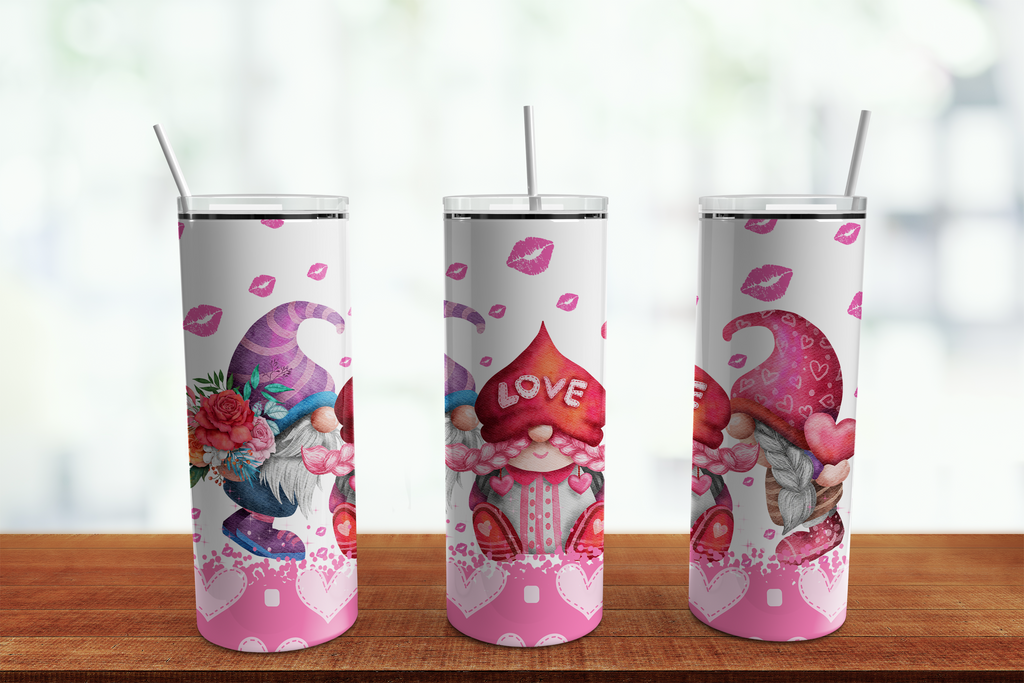 Valentines gnome tumbler