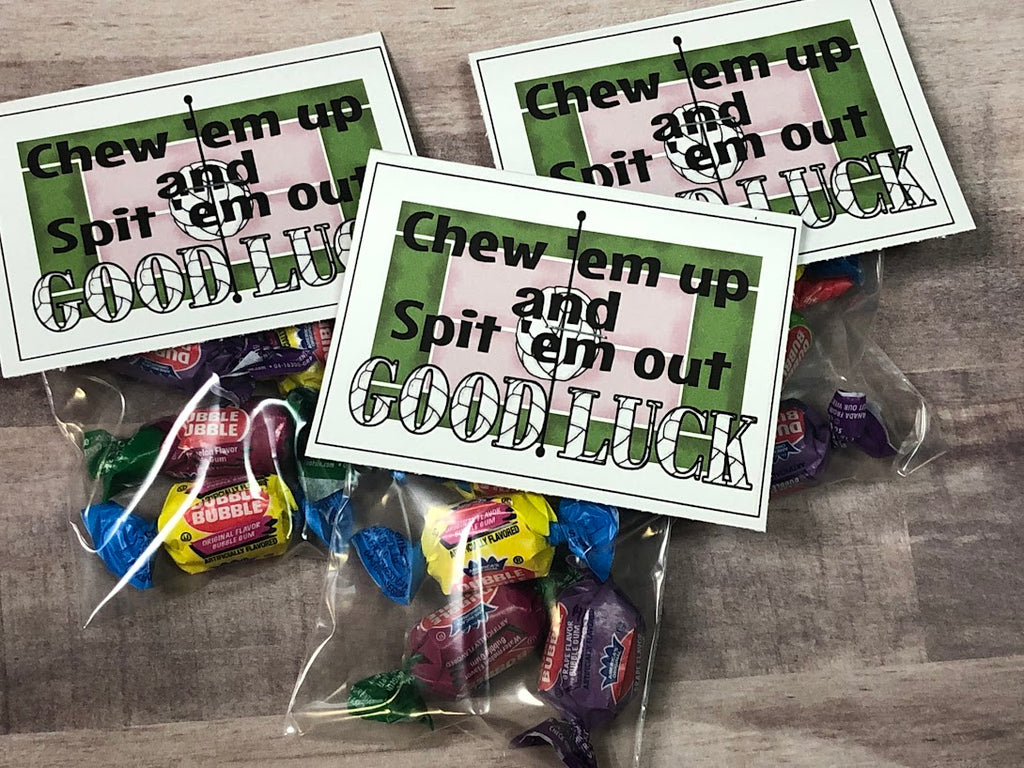 Chew Em Up Volleyball Bag Topper Printable – DIY Party Mom