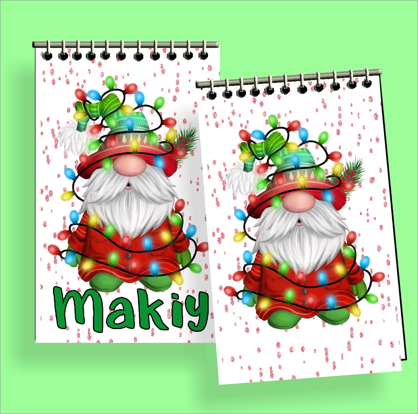 Christmas Gnomes Personalized Notebook Stocking Stuffers