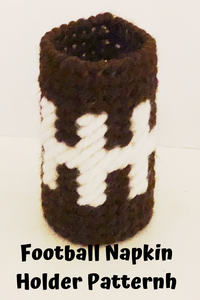 Create a fun football party decoration for your dinner table with this fun football laces napkin ring.  Ring is an easy and fun craft to make if you know the basics of plastic canvas.  