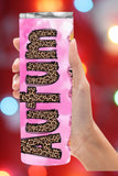 Sunflower Pink Cheetah Print Personalized Tumbler