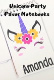 Unicorn Notebook Personalized Party Favor