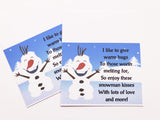 Snowman Kisses Frozen Christmas Candy Bag Topper