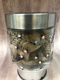 Halloween Spiders Glass Candy Jar