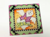 Halloween Monster Glass Coaster Set