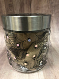 Halloween Spiders Glass Candy Jar