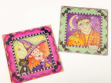 Halloween Monster Glass Coaster Set