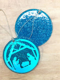 Christmas Nativity Glitter Acrylic Christmas Ornament