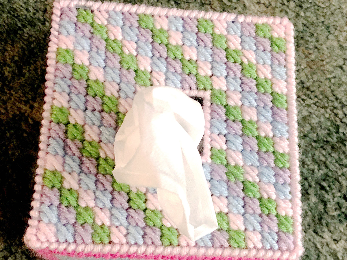 Peeking Bunny Easter Plastic Canvas Tissue Box Pattern