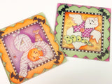 Halloween Monster Glass Coaster Set