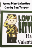 Army Valentines Day Candy Bag Topper