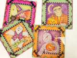 Halloween Monster Glass Coaster Set