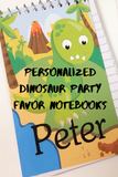 Personalize the fun at your dinosaur party with these fun, personalized mini notebooks. notebooks make great party favors or treats at your party and are the perfect way to say thank you for coming