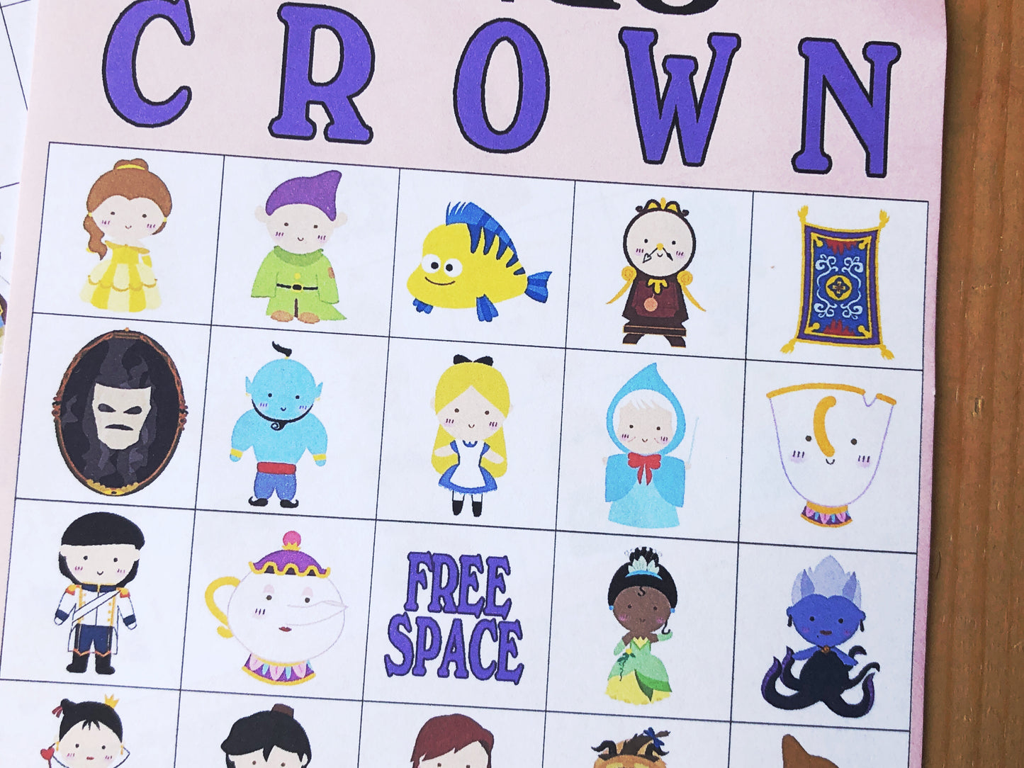 Fairy Tale Princess Printable Bingo Game