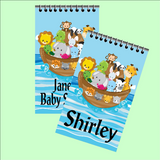 Noahs Ark Babyshower or Birthday Party Favor Personalized Notebook